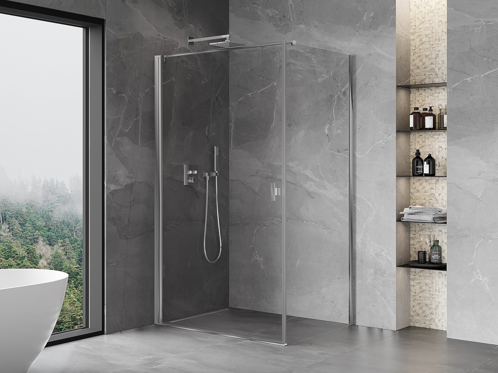 Mexen Mist-B kabina prysznicowa uchylna 70 x 95 cm, transparent, chrom - 8A2T-070-095-01-00
